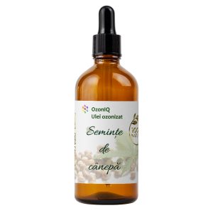 Ulei ozonizat din semințe de cânepă, OzonIQ, 100mL, cu pipetă